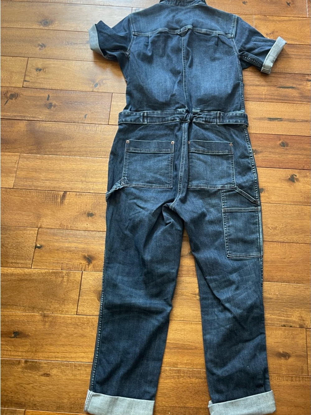 Duluth Trading Double Flex Denim COOLMAX Coverall Women 6 Short Stretch Workwear - Picture 14 of 16